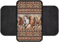 Boatee Horse Arm Rest Cover for Auto Center Console Cover Armrest Mat for Car Console Cushion Auto Arm Rest Box Pad Vehicle Console Organizer Interior Protector Armrest Cushion Western Aztec Brown