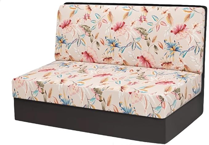 RV Dinette Cushion Covers, Stretch Table Seat Slipcovers, Replacement Washable Camper Couch Cushion Slipcovers for Bench Seats, RV Camper Car 1 Backrest Cover & 1 Bench Cover,Beige