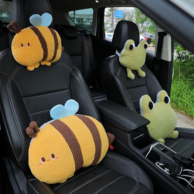 Frog Shaped Lumbar Support Pillow for Car Office Driver Seat Waist Cushion 1 PCS
