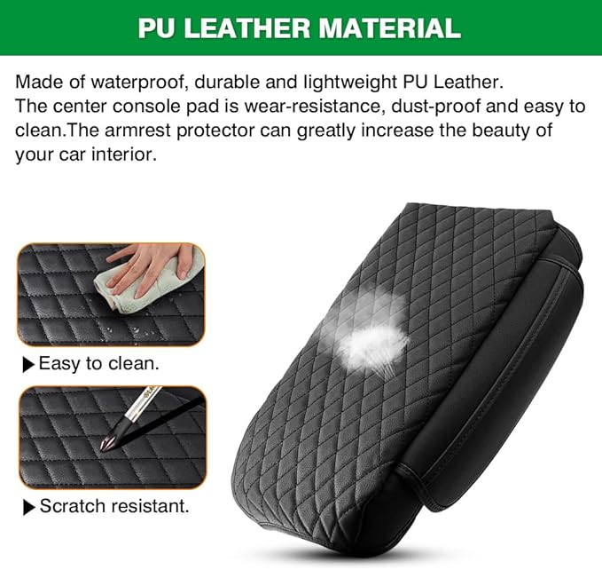 Shademax Center Console Cover Kia Sorento Accessories 2026 2025 2024 2023 2022 2021 Armrest Cover Center Console Pad for Kia Sorento PU Leather Armrest Seat Box Cover Protector w/Pockets Storage Bag
