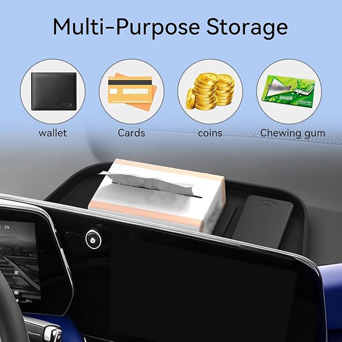 smabee Dashboard Organizer Tray for Chevrolet Chevy Equinox 2025 2026 Accessories Center Console Organizer Tray Armrest Storage Middle Console Insert Silicone