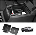 LUWU Center Console Organizer for 2023 2024 2025 2026 Chevrolet Colorado & GMC Canyon Accessories Armrest Console Storage Box Glove Organizer Tray ABS Material Double-layer Design Storage Box (Black)