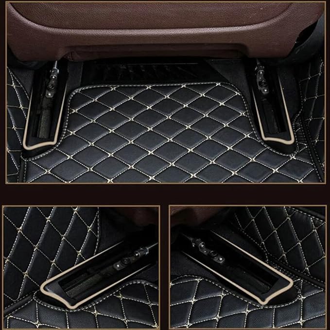 Car Floor Mats Automotive Floor Mats Vehicle Specific All Weather Protection Custom Compatible with Most of 98% Cars SUVs (Blue and Brown)