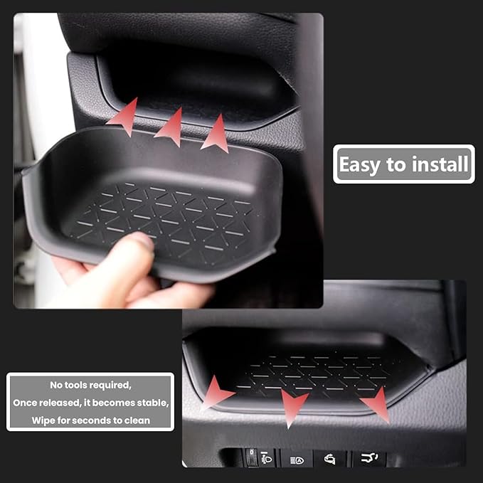 CUCHIYUN for RAV4 Driver Storage Box Organizer Mat Driver's Interior Insert Tray Center Console Organizer Tray Compatible with Toyota RAV4 2022 Accessories 2021 2020 2019 - Non-Slip Anti-Dust