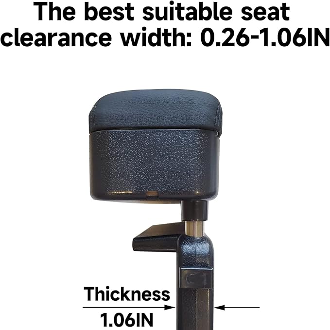 Dimeani Car Armrest Storage Box, Car Seat Gap Filler Organizer, Car Organizers and Storage, Arm Rest for Car, Forearm Wrist Support Adjustable Armrest for Most Car Models (Black)