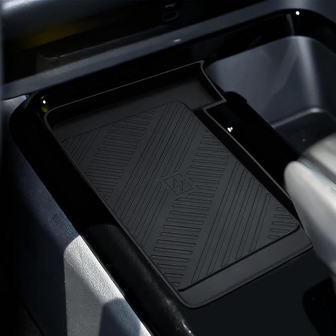Auovo Wireless Charging Mat Compatible with 2025 2026 Toyota Camry Accessories Center Control Liner Anti-Slip Silicone Interior(Black Version 2)