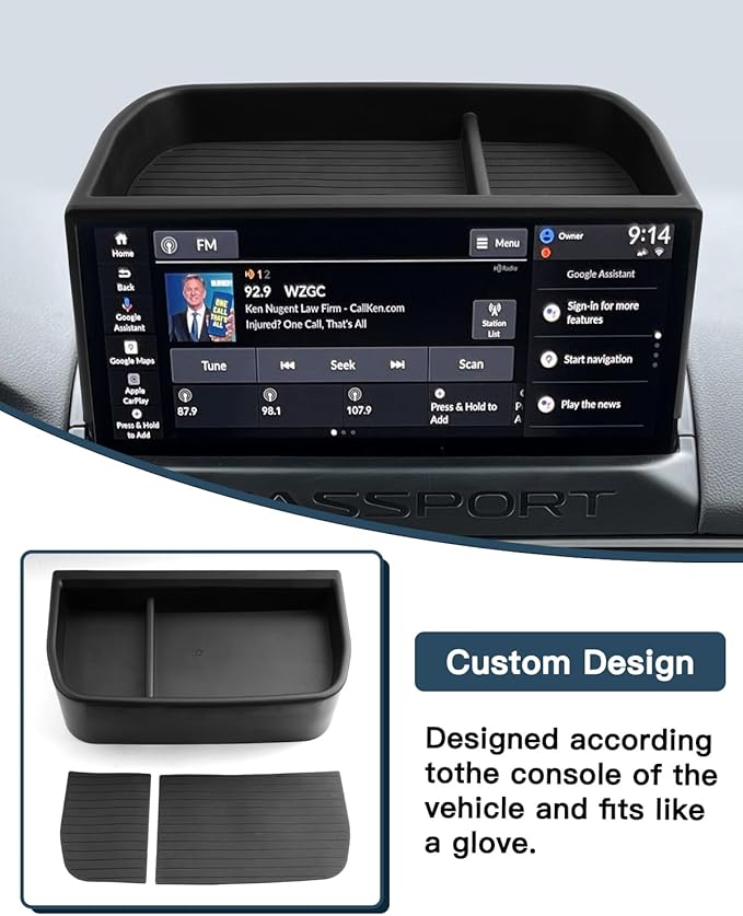 Ruiya 2026 Passport Behind Screen Box for Honda Passport TrailSport 2026 Accessories ABS Material Dashboard Cover Box Compatible with 2026 Honda Passport RTL/TrailSport/TrailSport Elite