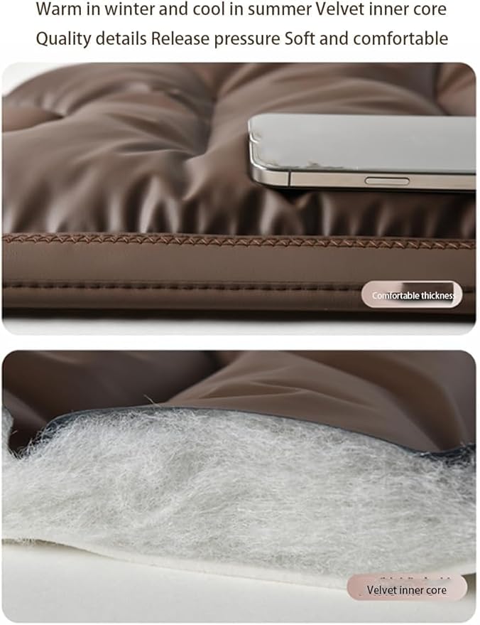 Livena Car Seat Cushion for Long Driving, Livena Lumbar Comfortable Memory Foam Car Seat Cushion, Universal Anti-Slip Seats Covers Front (Milk Tea)