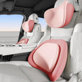 Car Headrest Lumbar Support Cushion for VW Golf VIII VI V IV III II I Mk 8 7 6 5 4 3 R GTE/GTI/GTD/Clubsport 45, Memory Foam Relieve Fatigue Breathable Car Seat Neck Pillow,Pink-Set