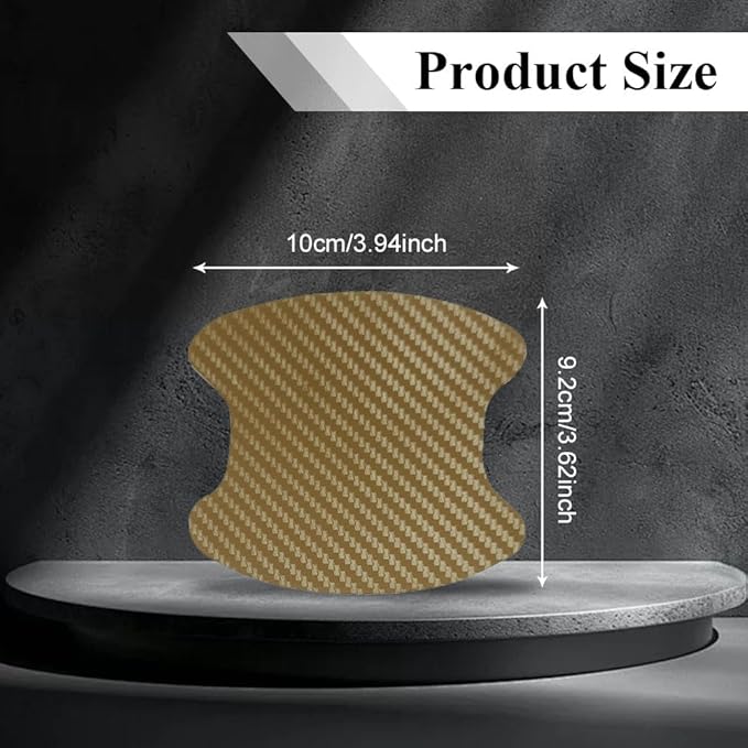 8PCS Car Door Handle Cup Scratch Protector, Car Door Handle Sticker, Scratch Auto Door Protective Film, Car Accessories Car Door Handle Protective Films Universal for Cars (Gold, 8PCS)