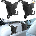 2PCS Cute Butterfly Car Seat Headrest Hook, Multifunctional Auto Interior Bag Organizer Holder, Car Back Seat Hanging Storage Double Hooks for Purse, Bag, Coat, Umbrella(Black)