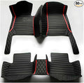 TREGOO All Weather Car Mats Custom Fit Non Slip Floor Mats for 1998-2025 Cars Personalized Leather Protection Pads Suitable for Men Women (Black Double Panel with red Stripe)