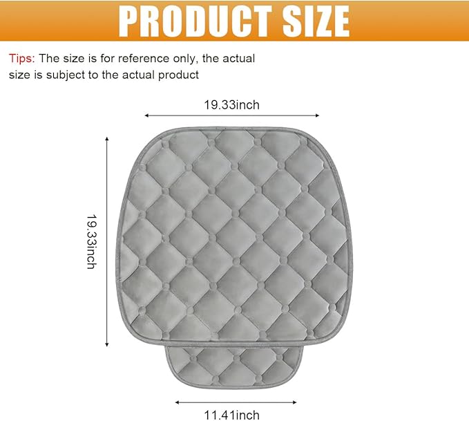 YoRise Car Seat Cushion, Soft Plush Auto Seat Pad with Storage Pocket, Car Driver Seats Protector Cover with Non-Slip Rubber Bottom, Winter Vehicle Accessory for SUV, Truck, Home, Office (Gray)