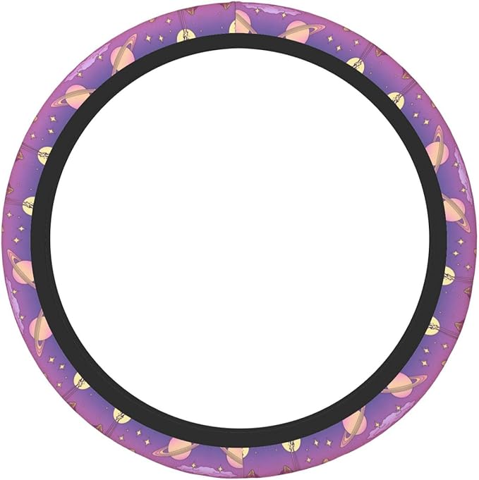 Pastel-Galaxy Pattern Neoprene Steering Wheel Covers Women Men Car Accessories, Universal 15 Inch Fit Auto, Suvs, Truck
