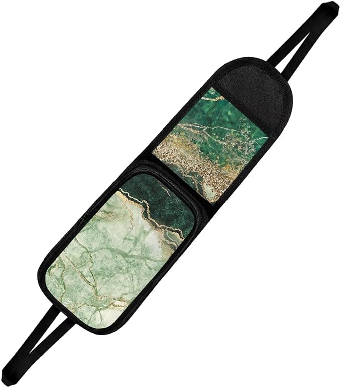 Green and Gold Marble Automatic Seat Side Storage Organizer Seat Side Organizer Car Seat Storage Bag Front Seat Phones, Drink, Stuff Holder for Most Vehicles