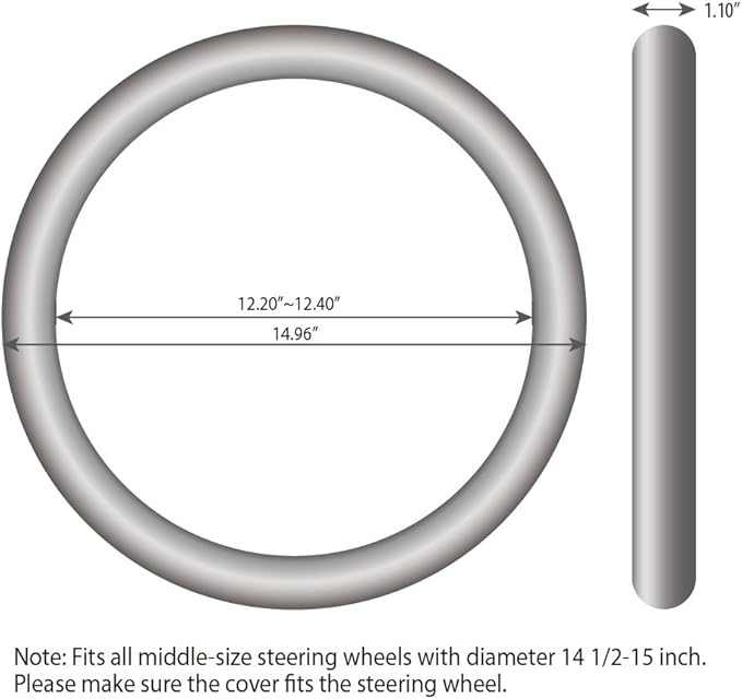 Elantrip Sport Leather Steering Wheel Cover 14 1/2 inch to 15 inch Universal, Padded Soft Grip Breathable for Car Truck SUV Jeep, Anti Slip Odorless Black