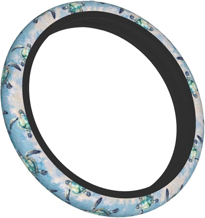 Sea Turtle Steering Wheel Cover for Women Men Girls Car Accessories Decor Anti-Slip Neoprene Auto Steering Wheel Covers Protector Universal 15 Inch