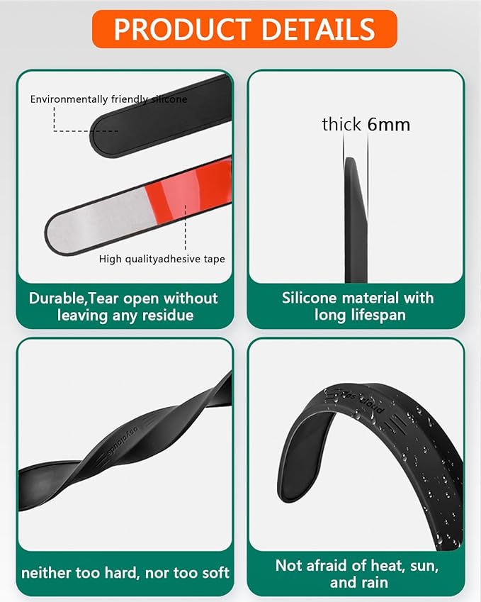 muekzu Silicone Car Door Edge Guard Trim Molding Crash Scratch Protector Scratch Guard for Car,Sedans,Truck,SUV (Black(Large Size))