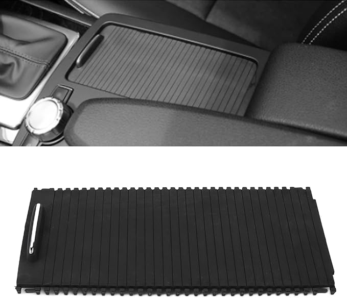 Center Console Roller Blind,Center Console Slide Roller Cup Holder Blind Cover A20468076079051 Replacement for Benz W204 W212(Black)