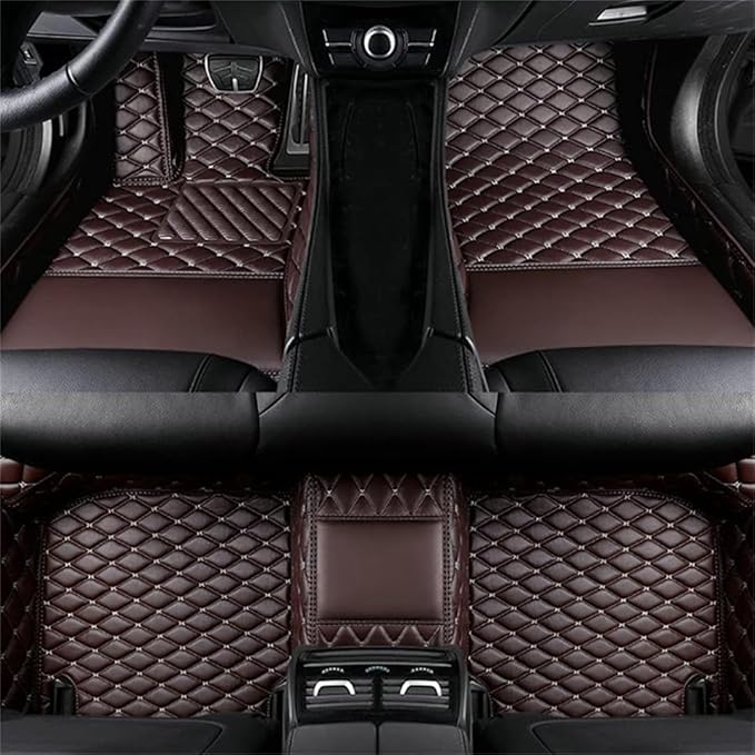 Custom Car Mats All Weather Fit Automotive Floor Mats PU Leather Protector Mat for Most Sedan, SUV, Truck Floor Mats (Coffee)