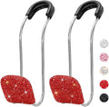 SAVORI Car Headrest Hooks Bling Car Accessories Rhinestones Universal Auto Back Seat Headrest Metal Hanger Organizer Vehicle Holder for Bag Purse Clothes Grocery 2PCS (Red)