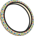 Dinosaur-Cartoon Car Steering Wheel Cover, 15 Inch Steering Wheel Cover Stylish Decor for Most Cars