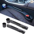 DURASIKO Advanced 3in1 Car Seat Gap Filler with Pocket Organizer and Removable Cupholder,Console Side Pocket Organizer,Car Seat Gap Pad for Cellphone Coin Key,Stopper and Blocker,PU Leather,2 Packs