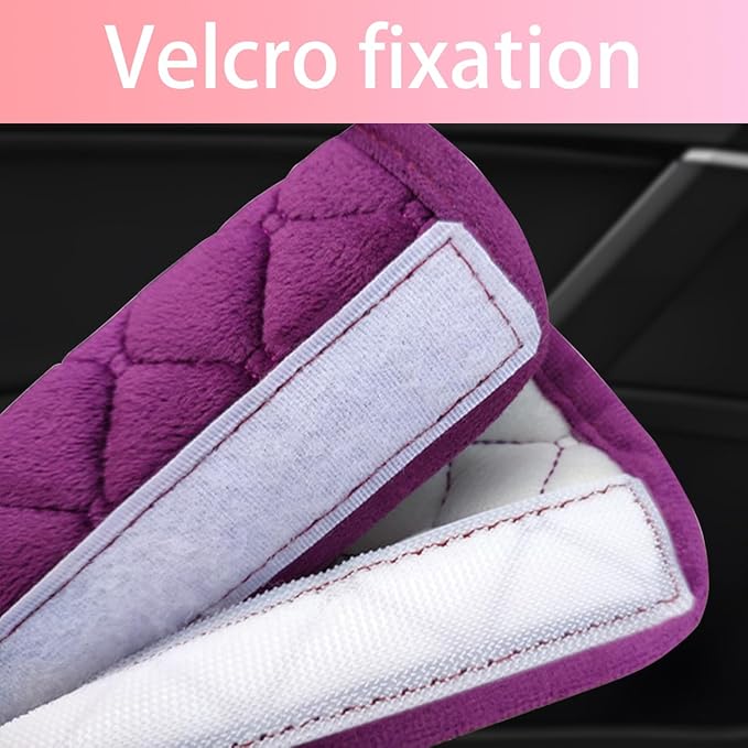 2PCS Car Grab Handle Cover, Soft Velvet Vehicle Door Pull Handle Protector, Anti-Scratch Automotive Interior Grip Gloves Decoration Accessories, Universal for SUV, Sedan, Truck (Purple)