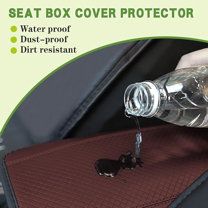Car Center Console Armrest Pad, 12.6X 7.2 Inch PU Leather Waterproof Auto Armrest Seat Box Cover Protector, Car Center Console Cover, Universal Car Interior Accessories for Cars, Trucks, SUVs