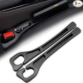 Car Seats Gap Filler Dual-Slot Car Seat Gap Organizer – with Belt Slot, Anti-Drop Gap Filler for Cars & SUVs – No More Lost Items, All Within Reach (2PCS) (Black)