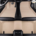 Custom Making Car Floor Mats Compatible with Audi BMW Mercedes-Benz Toyota Lexus Honda Infiniti Nissan Hyundai Kia All Models 2005-2026 (Striped Beige)