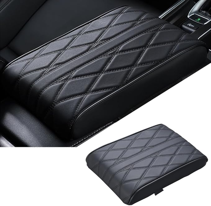 Car Center Console Cover for Nissan Frontier 1997–2025 2026 D41, Car Armrest Cover Center Console Pad Armrest Cushion Armrest Box Pad Interior Auto Accessories Anti-Slip,A-Black-32 * 17cm