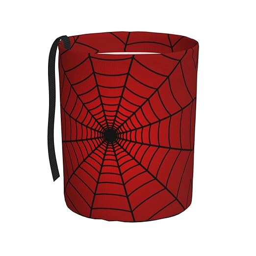 YANGDADA Red Spider Web Car Trash Can Small Portable Car Garbage Bag for Back Front Seat RV's Camping Accessories