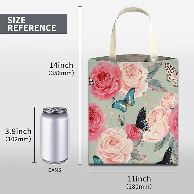 ABUIFDK Car Trash Can, Cute Car Trash Bag, Hanging Car Organizer and Storage Bag, Trash Bin for Car Accessories, Vehicle, Travelling, Camping Cute Flower and Butterfly