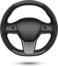 Shademax Custom-Fit for Tesla Steering Wheel Cover, Tesla Model Y 2020-2025 /Model 3 2017-2023Suede Steering Wheel Cover Protector, Non-Slip, Model Y/3 Accessories (Black)