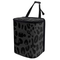Black Leopard Car Trash Can, Waterproof Car Garbage Can with Lid and Zip Clouse, Leak Proof Portable Car Trash Bag Hanging Vehicle Organizer