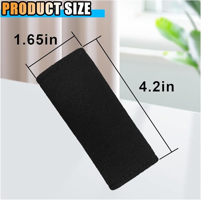 2PCS Car Inside Door Handle Protector, Colorful Soft Fluff Car Pull Handle Cover, Anti-Scratch Grab Handle Wrap, Car Interior Decoration Accessories for Women Men (Black)