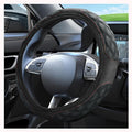 15 Inch Car Steering Wheel Covers with Double Colors,Non-Slip Leather Steering Wheel Cover for Protecting Steerings Wheels,Universal Cars Decorations Car Wheels Cover (Black)