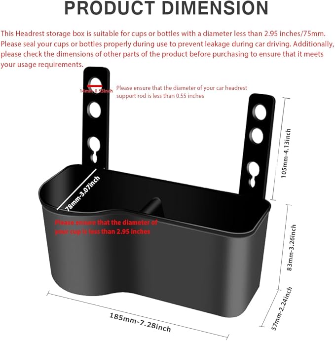 Car Cup Holder Seat Back Headrest Organizer Drink Pocket Food Tray Universal Caddy Storage Box for Cell Phones Keys Cards Wallets