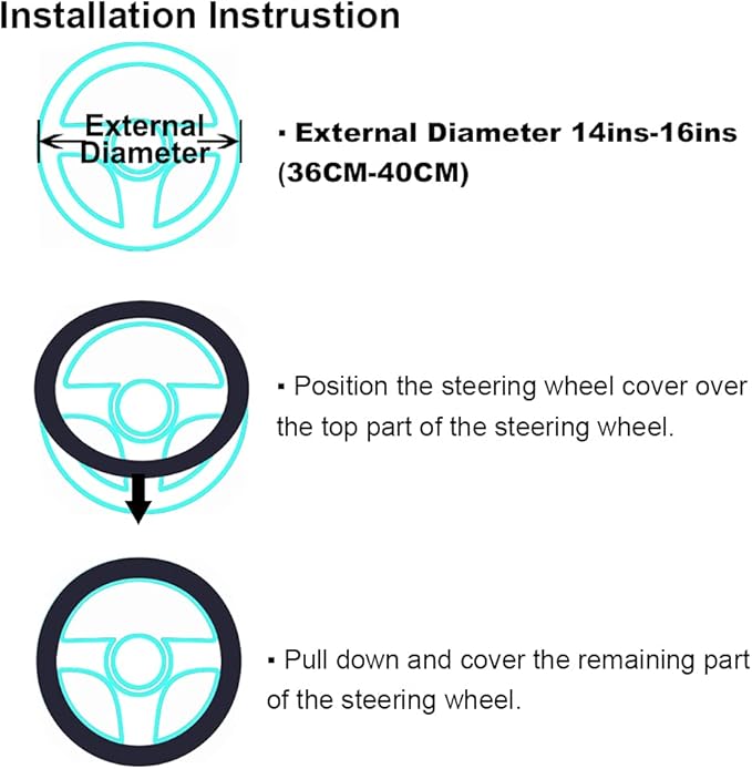 Plush Fuzzy Wool Sheepskin Car Steering Wheel Cover for Girls Women, Protector Universal Car Auto Steering Wheel 14 1/2-15 1/2inchs (Tangerine)