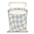 Car Trash Can, Hanging Garbage Bin for Men and Women, Cute Car Organizer and Storage Bag, Canvas Vehicle Trash Can Bag Easy-to-Install Cute Blue Checkborad