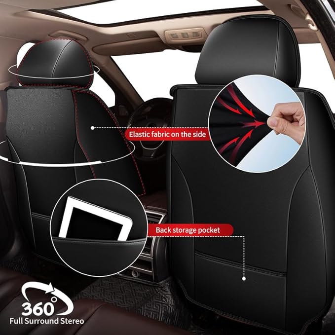 TTX LIGHTING Car Seat Covers Fit for Acura ZDX 2006-2022 - Breathable Leather Waterproof Full Set Protector 5 Seats(Black & Light Gray)