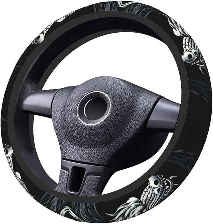 Cool Dragon Steering Wheel Cover, Non-Slip Breathable Neoprene Steering Wheel Covers, Car Accessories for Men, Universal 15 Inch Fit Auto, Suvs, Truck