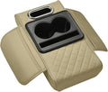 Car Center Console Pad Armrest Cushion Pad Anti Slip Car Decoration with Cup Holder Tissue Box Slot for Car SUV, Style B