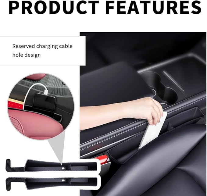 2PCS New Car Seat Gap Filler with 2 Storage Areas,Stylish Car Seat Gap Storage for Stabilizing Phone,Keys Wallet,Universal Car Seat Gap Filler Organizer (Carbon Brown)