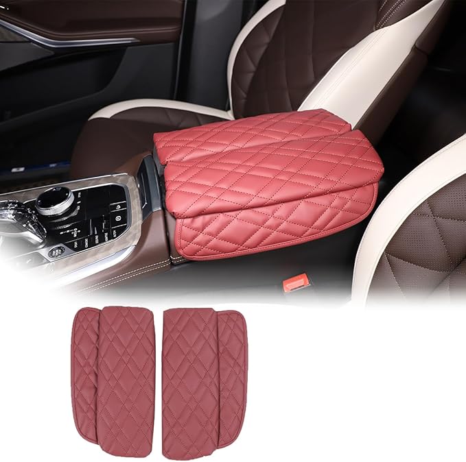 Car Center Console Pad for BMW X5 G05 X6 G06 X7 G07 2019-2023 Car Armrest Cover Leather Cushion Waterproof Car Armrest Seat Box Protector Accessories (Style C)
