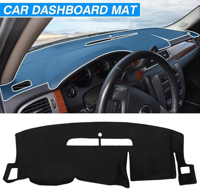 Cartist Dash Cover for 2007-13 Chevy Silverado 1500 LT/WT/2500 HD/3500 HD/GMC Sierra 1500 2500HD 3500HD&Avalanche,07-14 GMC Yukon/Yukon XL/Chevrolet Tahoe/Suburban(Only Fit Two Glove Box Dashboard)