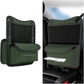 Car Organizer Storage Between Seats, Nappa Leather Large Capacity Vehicle Hanging Handbag Holder for Document Phone, Auto Interior Console Organizer Pocket, Universal Fit (Green)