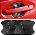 Mandark Car Door Handle Cup Scratch Protector, 4PCS 3D TPU Carbon Fiber Vehicle Door Bowl Sticker, Automotive Door Handle Paint Protective Film Cover Accessories, Universal for Most Cars (Medium)