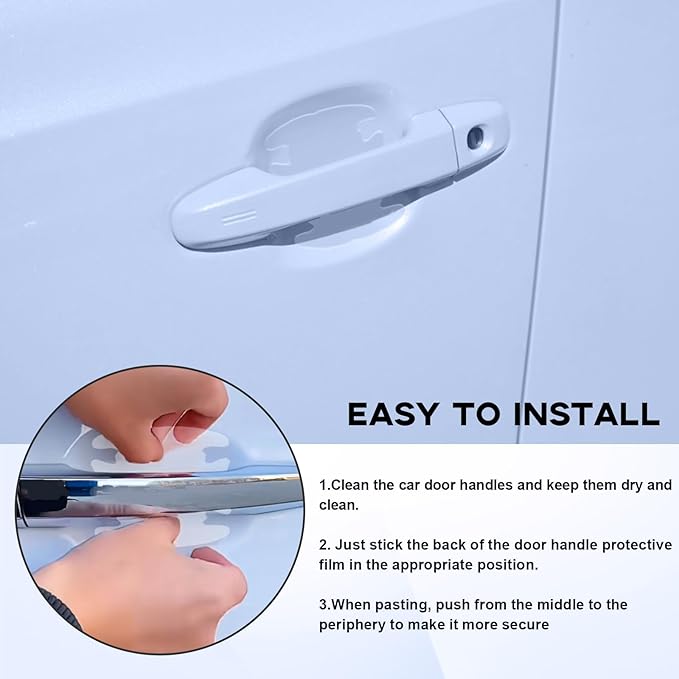 4PCS Waterproof Car Transparency Anti-Scratches Cup Protector, Non-Marking Car Door Protector, Universal for Most Car (Transparent)